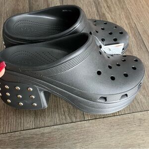 CROCS Men's Black Studded Loafers